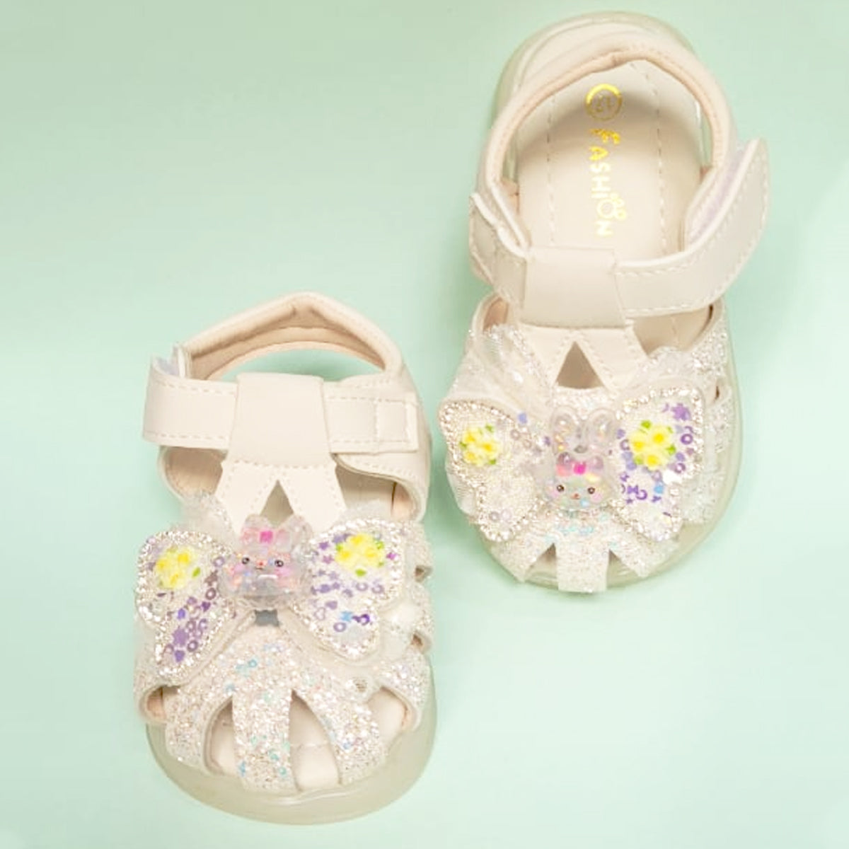 Girls Beg Bunny Butterfly Patch Formal Sandal