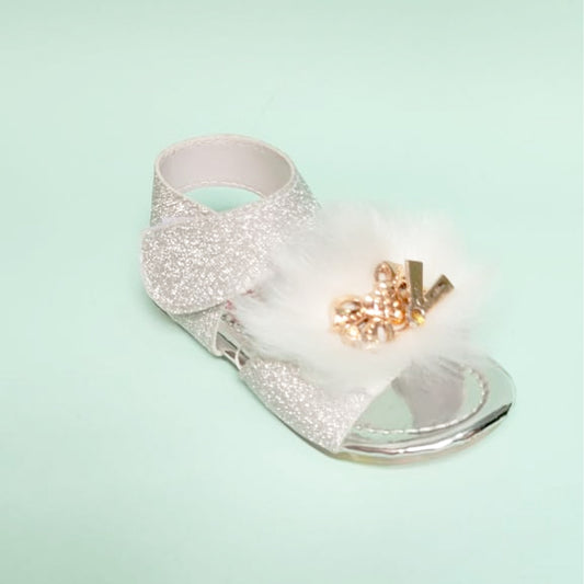Girl Silver Fur Sandal
