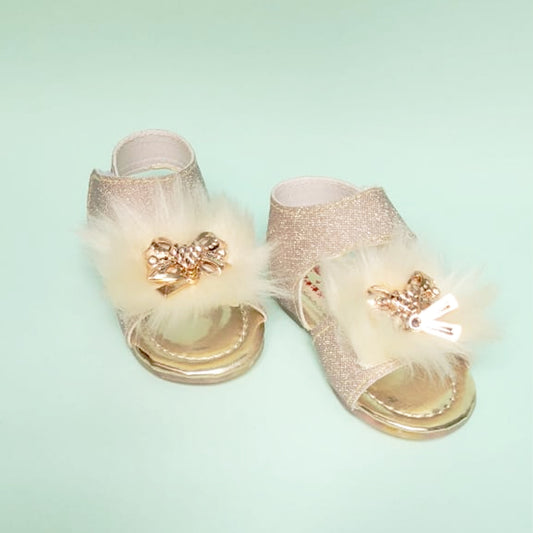 Girl Golden Fur Sandal