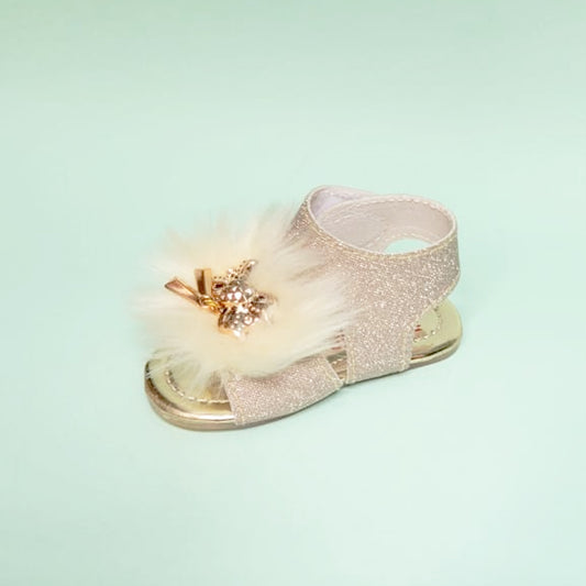 Girl Golden Fur Sandal