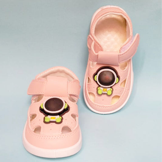 Girls Baby Pink Astronauts Lightning Sandal