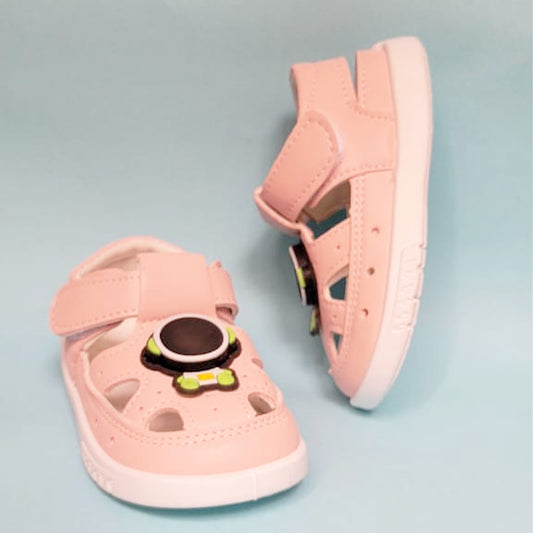 Girls Baby Pink Astronauts Lightning Sandal